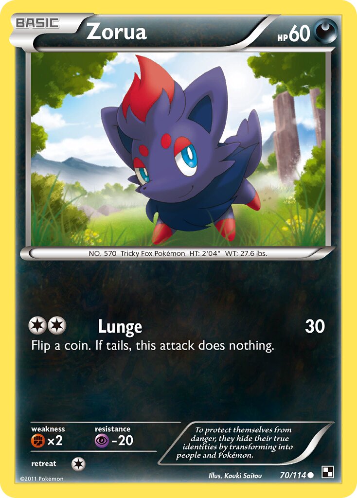 Zorua 070/115 — Black & White (English Pokémon TCG card)