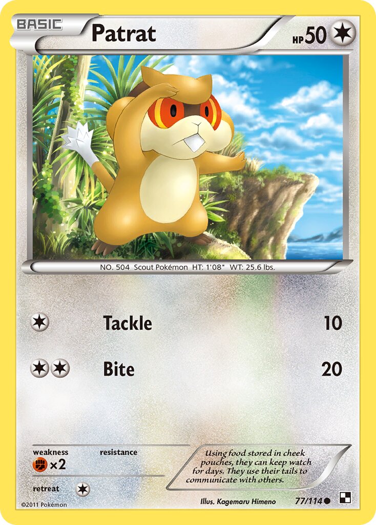 Patrat 077/115 — Black & White (English Pokémon TCG card)