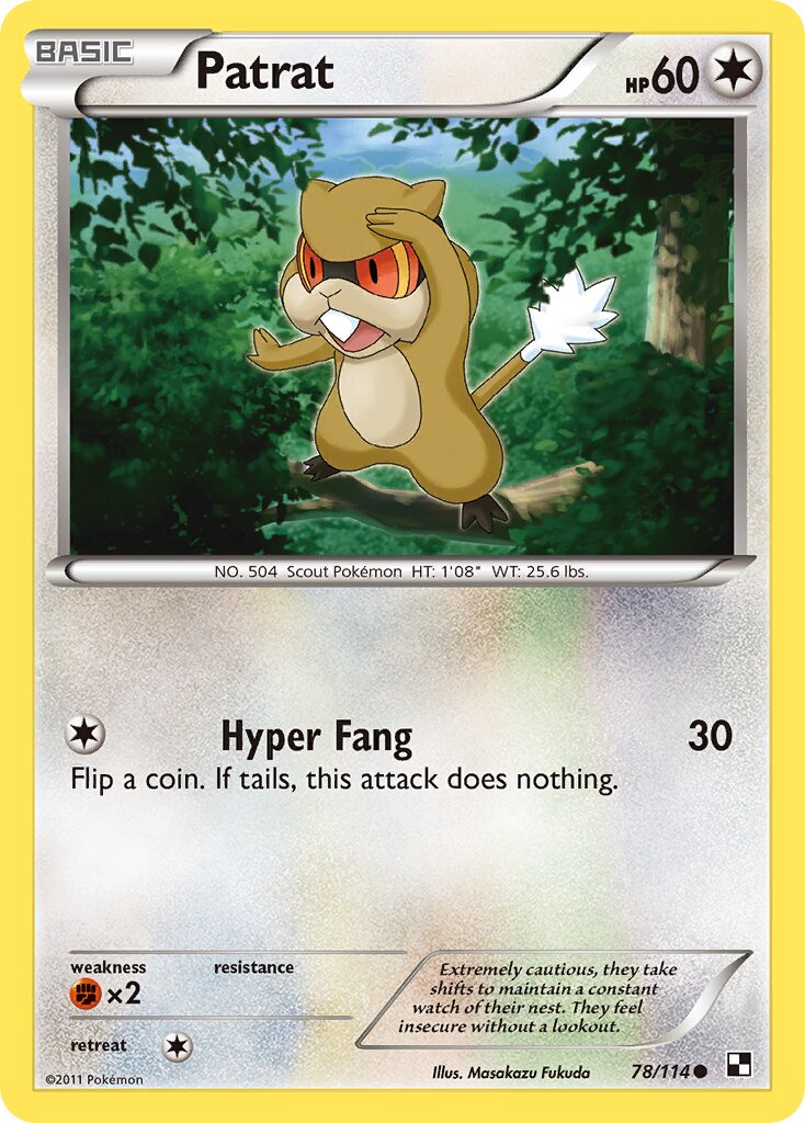 Patrat 078/115 — Black & White (English Pokémon TCG card)