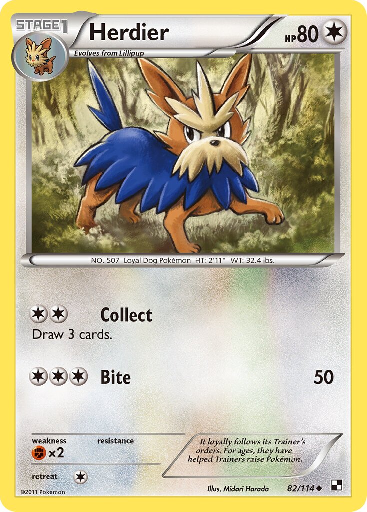 Herdier 082/115 — Black & White (English Pokémon TCG card)