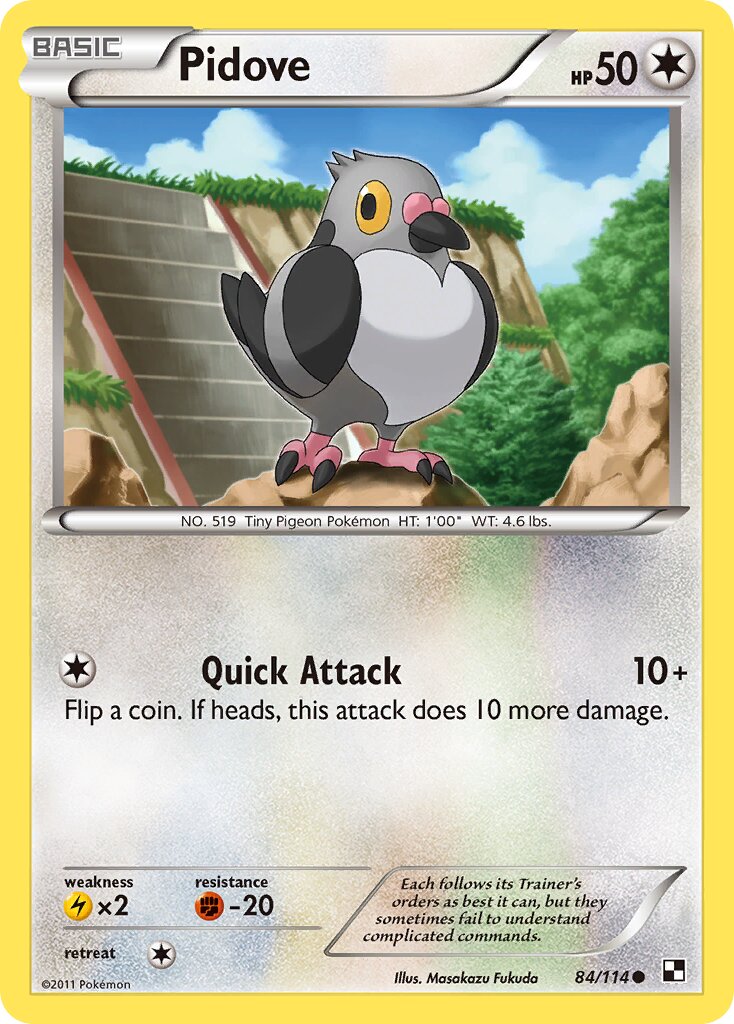 Pidove 084/115 — Black & White (English Pokémon TCG card)