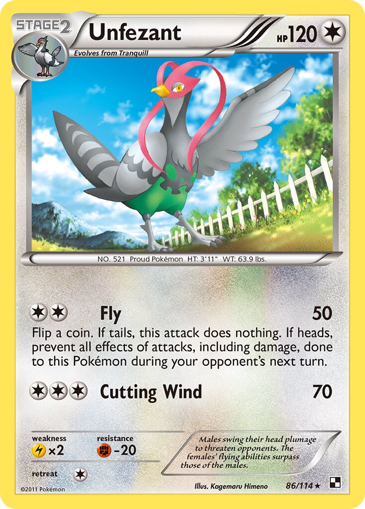 Unfezant 086/115 — Black & White (English Pokémon TCG card)