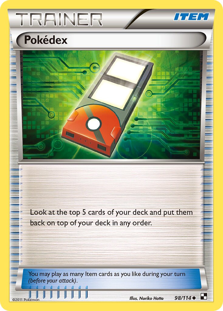 Pokédex 098/115 — Black & White (English Pokémon TCG card)