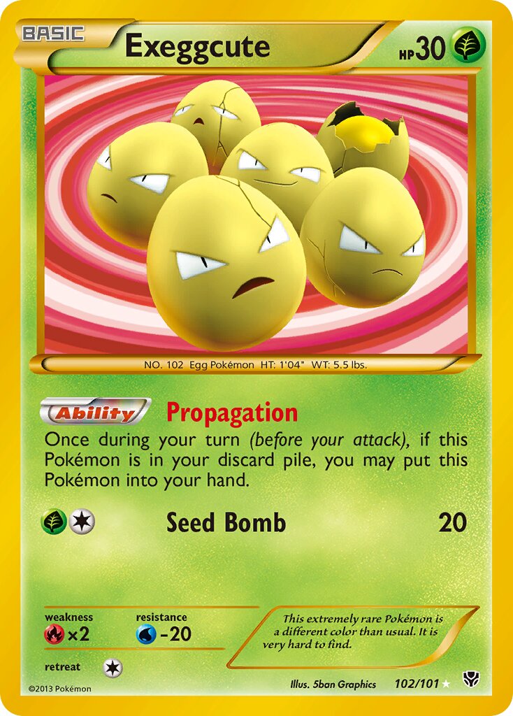 Exeggcute 102/105 — Plasma Blast (English Pokémon TCG card)