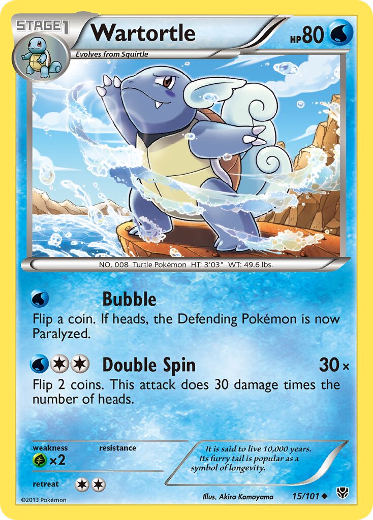 Wartortle 015/105 — Plasma Blast (English Pokémon TCG card)