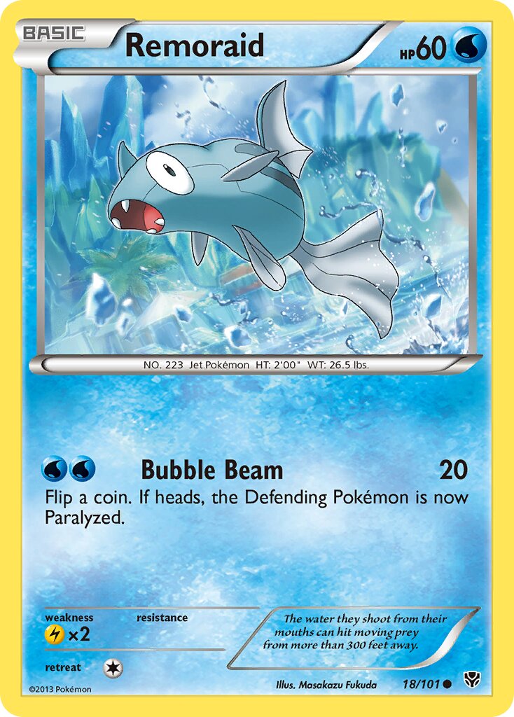 Remoraid 018/105 — Plasma Blast (English Pokémon TCG card)