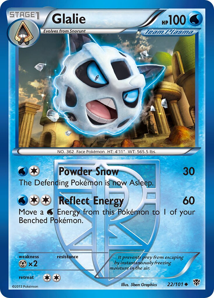 Glalie 022/105 — Plasma Blast (English Pokémon TCG card)