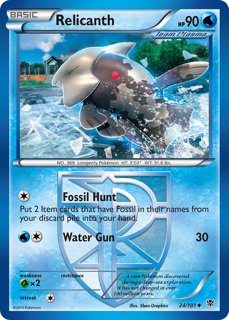 Relicanth 024/105 — Plasma Blast (English Pokémon TCG card)