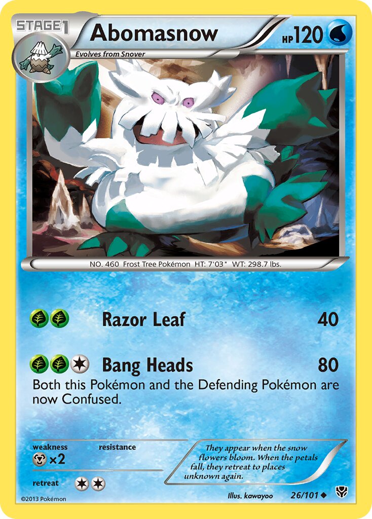 Abomasnow 026/105 — Plasma Blast (English Pokémon TCG card)
