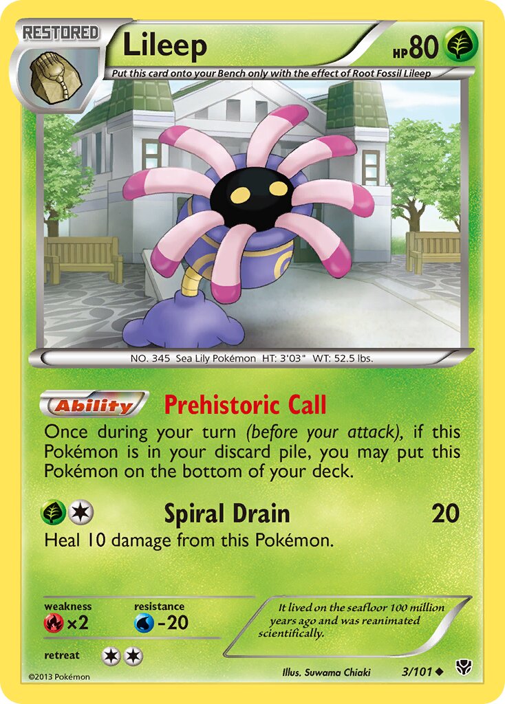 Lileep 003/105 — Plasma Blast (English Pokémon TCG card)