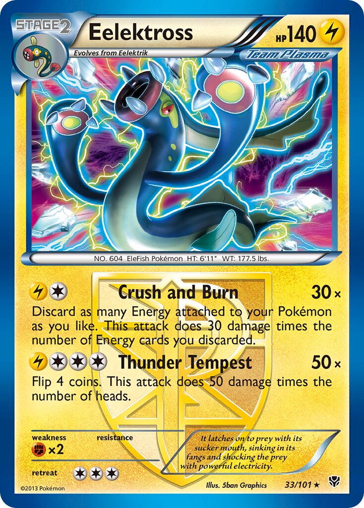 Eelektross 033/105 — Plasma Blast (English Pokémon TCG card)