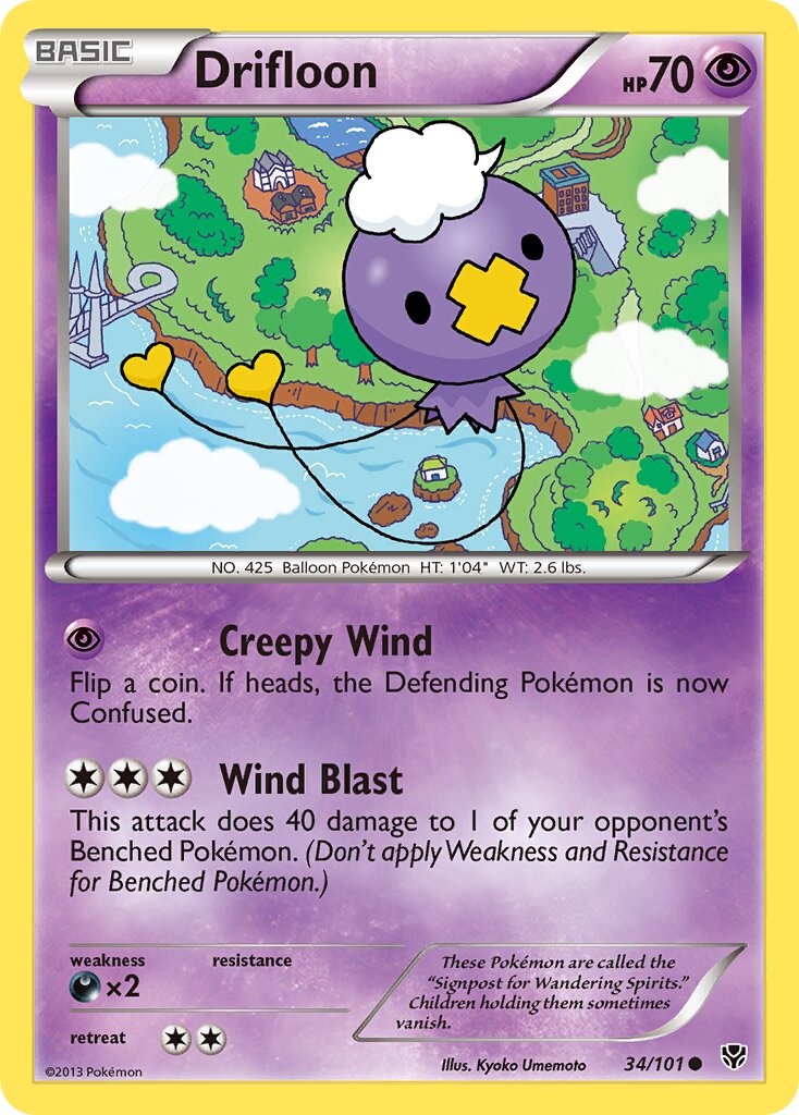 Drifloon 034/105 — Plasma Blast (English Pokémon TCG card)