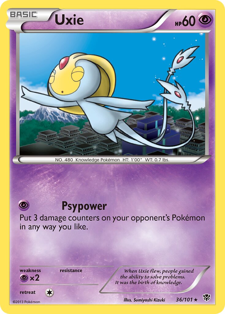 Uxie 036/105 — Plasma Blast (English Pokémon TCG card)