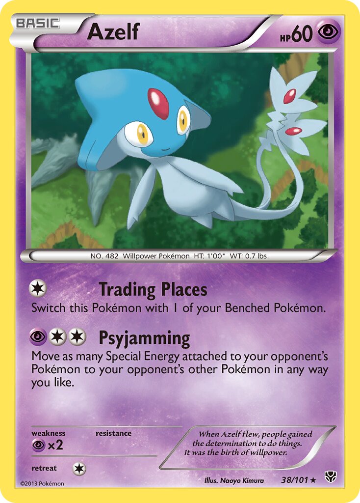 Azelf 038/105 — Plasma Blast (English Pokémon TCG card)
