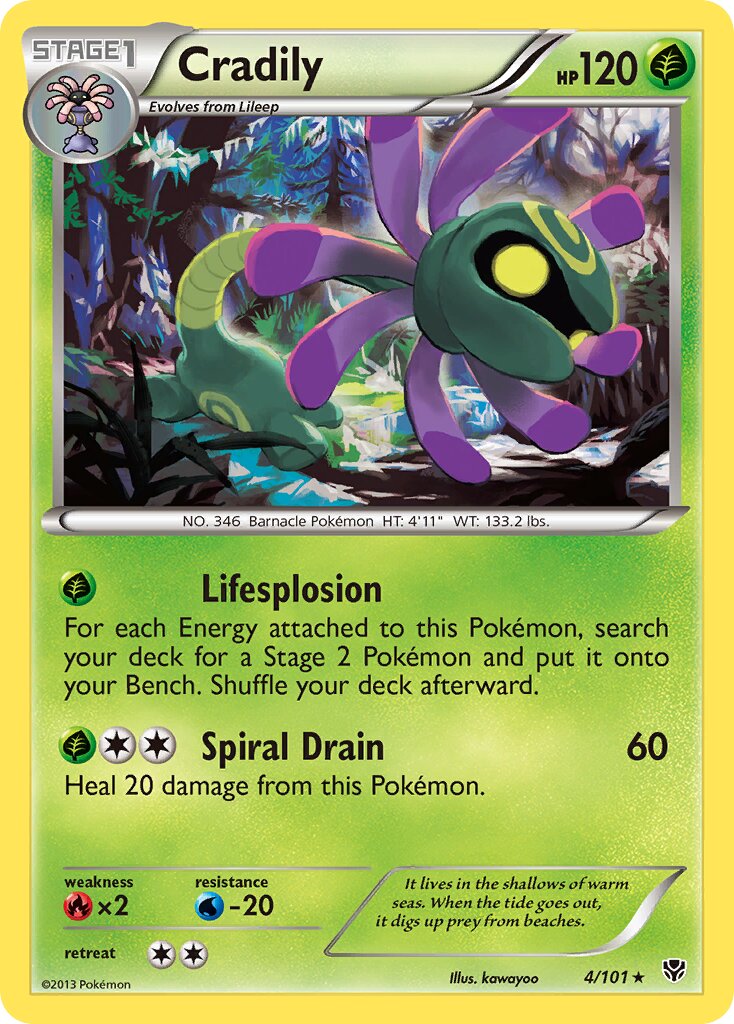 Cradily 004/105 — Plasma Blast (English Pokémon TCG card)