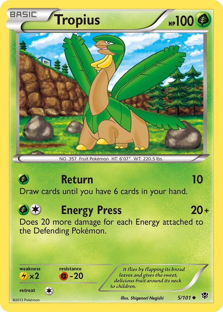 Tropius 005/105 — Plasma Blast (English Pokémon TCG card)