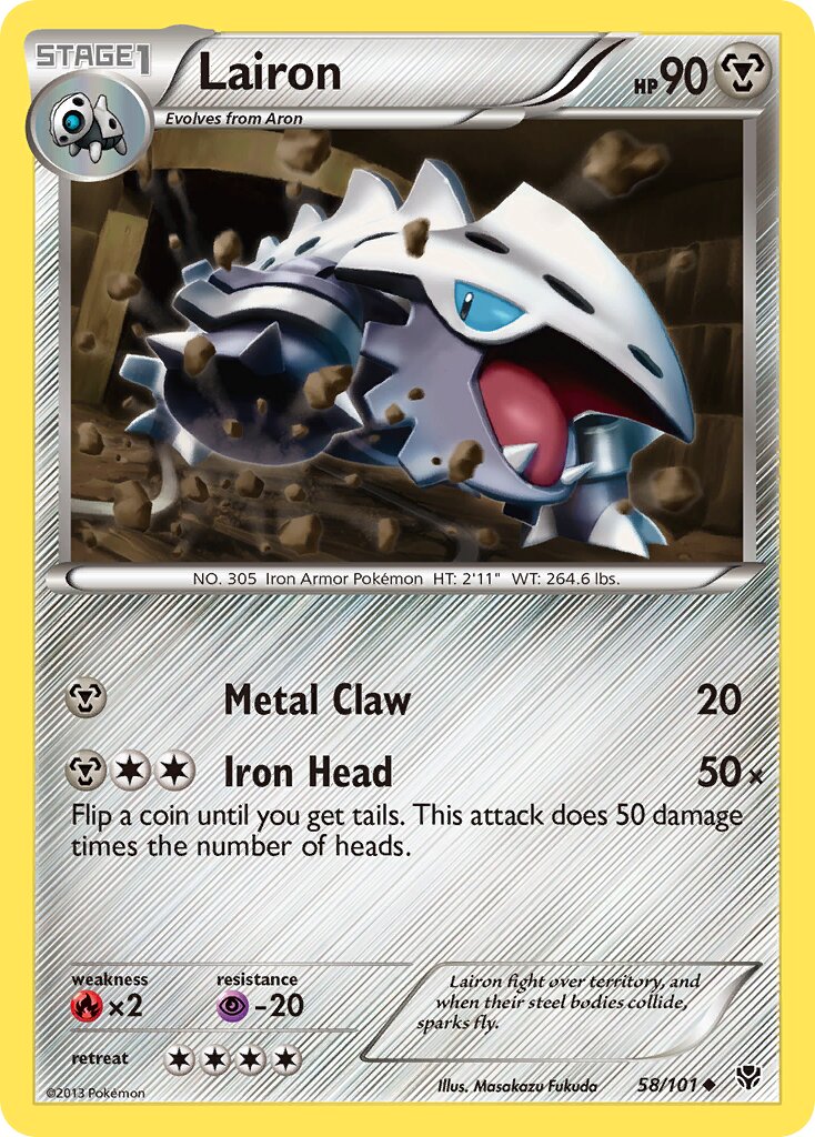 Lairon 058/105 — Plasma Blast (English Pokémon TCG card)