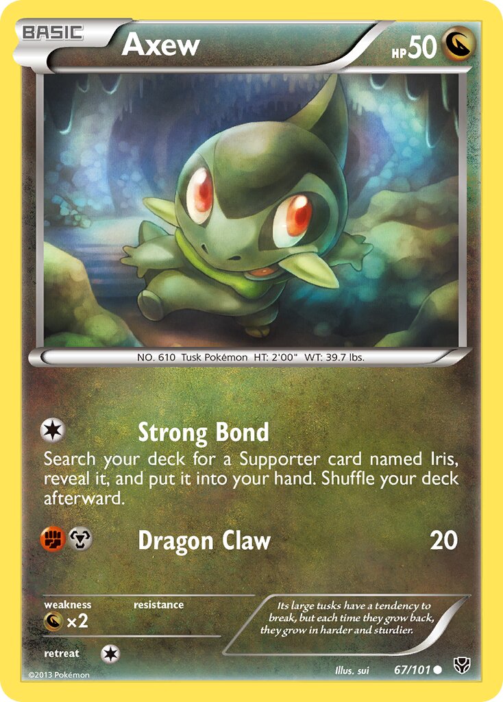 Axew 067/105 — Plasma Blast (English Pokémon TCG card)
