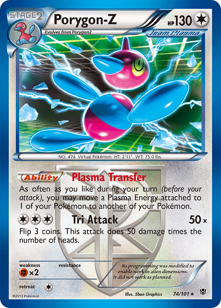 Porygon-Z 074/105 — Plasma Blast (English Pokémon TCG card)