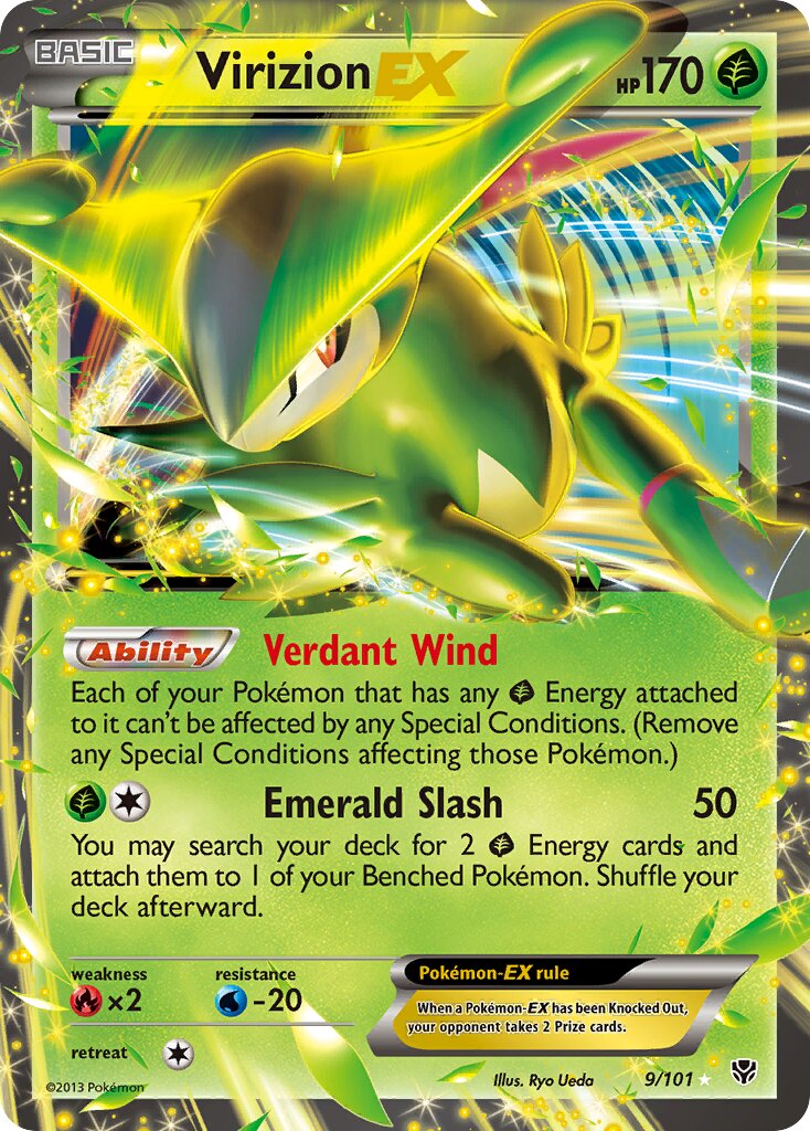 Virizion-EX 009/105 — Plasma Blast (English Pokémon TCG card)