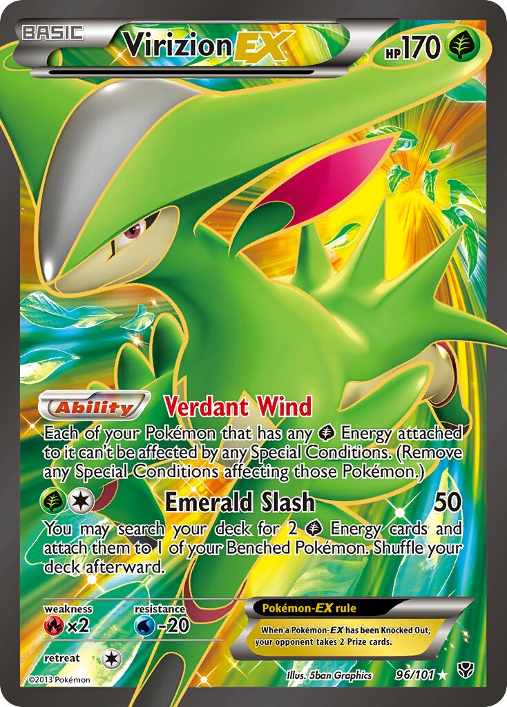 Virizion-EX 096/105 — Plasma Blast (English Pokémon TCG card)
