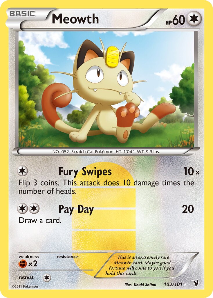 Meowth 102/102 — Noble Victories (English Pokémon TCG card)
