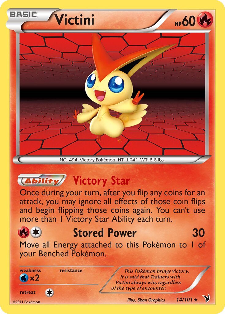 Victini 014/102 — Noble Victories (English Pokémon TCG card)