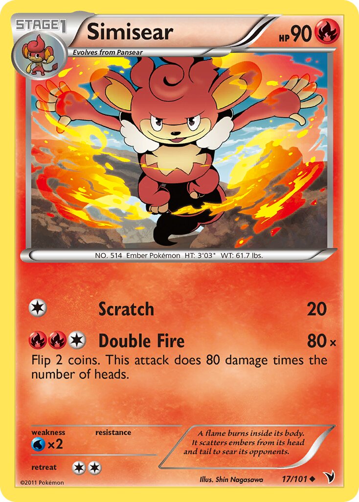 Simisear 017/102 — Noble Victories (English Pokémon TCG card)