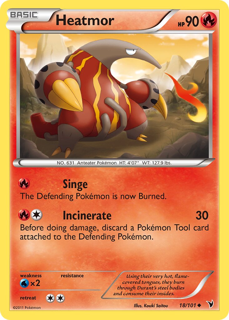 Heatmor 018/102 — Noble Victories (English Pokémon TCG card)