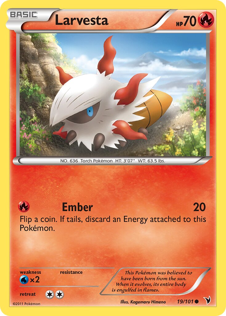 Larvesta 019/102 — Noble Victories (English Pokémon TCG card)