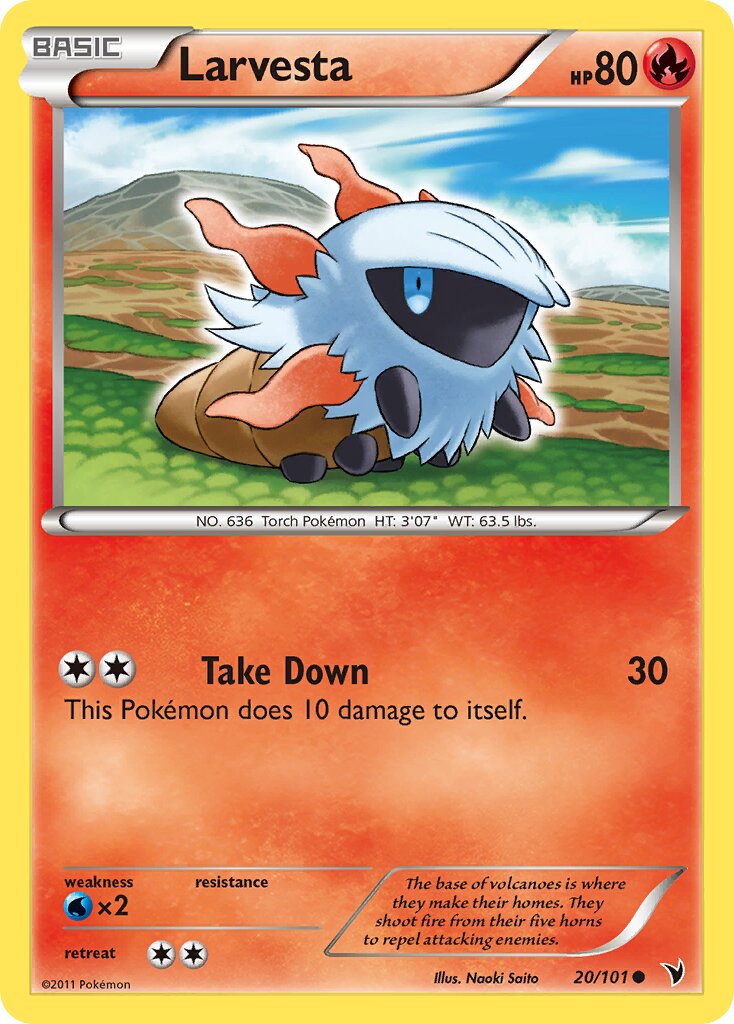 Larvesta 020/102 — Noble Victories (English Pokémon TCG card)