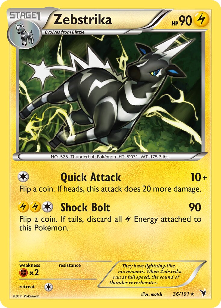Zebstrika 036/102 — Noble Victories (English Pokémon TCG card)