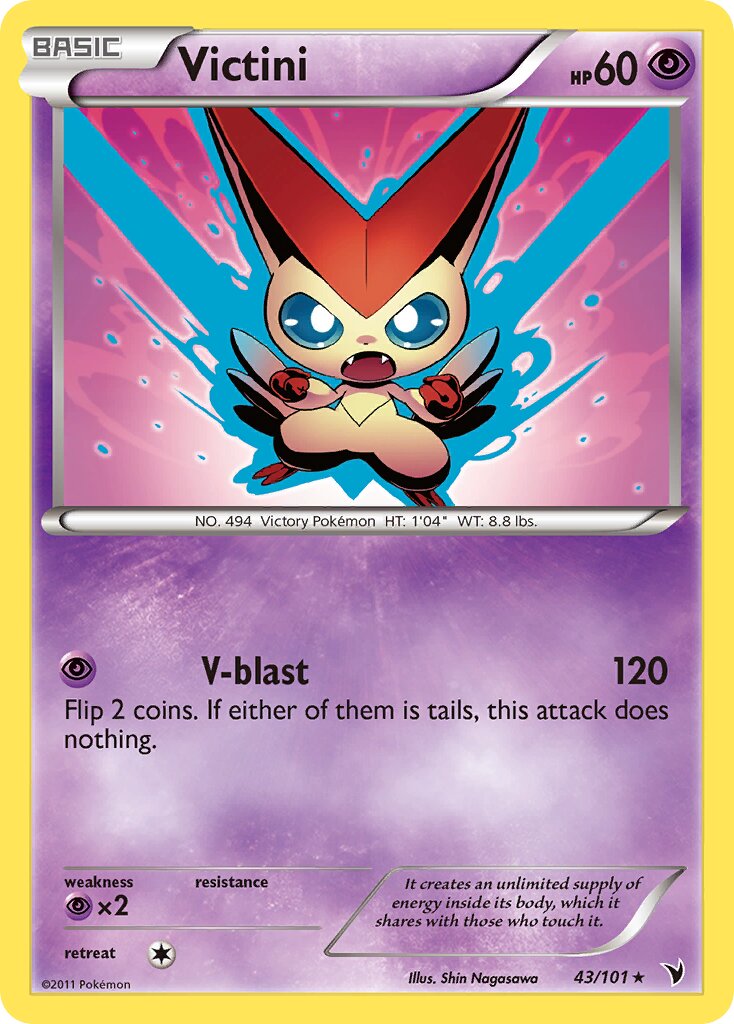 Victini 043/102 — Noble Victories (English Pokémon TCG card)