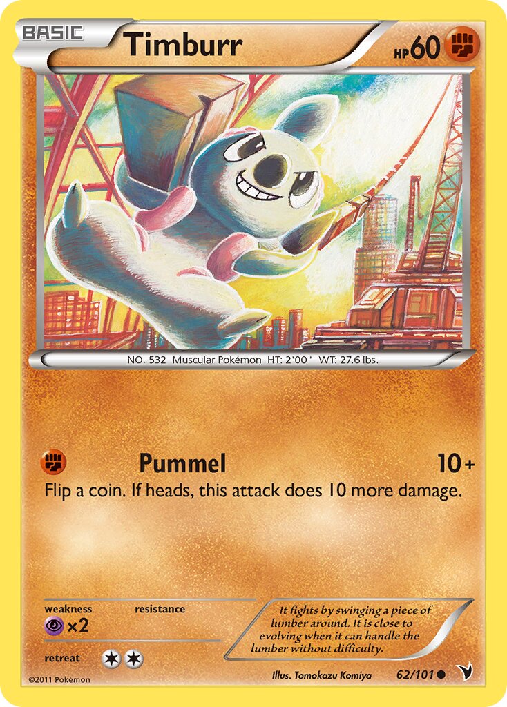 Timburr 062/102 — Noble Victories (English Pokémon TCG card)