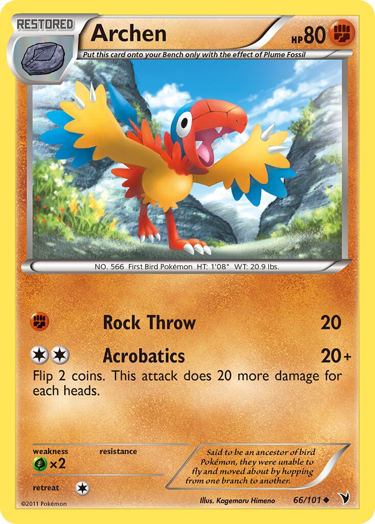 Archen 066/102 — Noble Victories (English Pokémon TCG card)