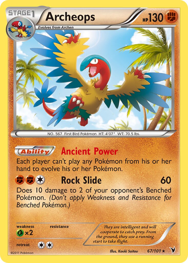 Archeops 067/102 — Noble Victories (English Pokémon TCG card)