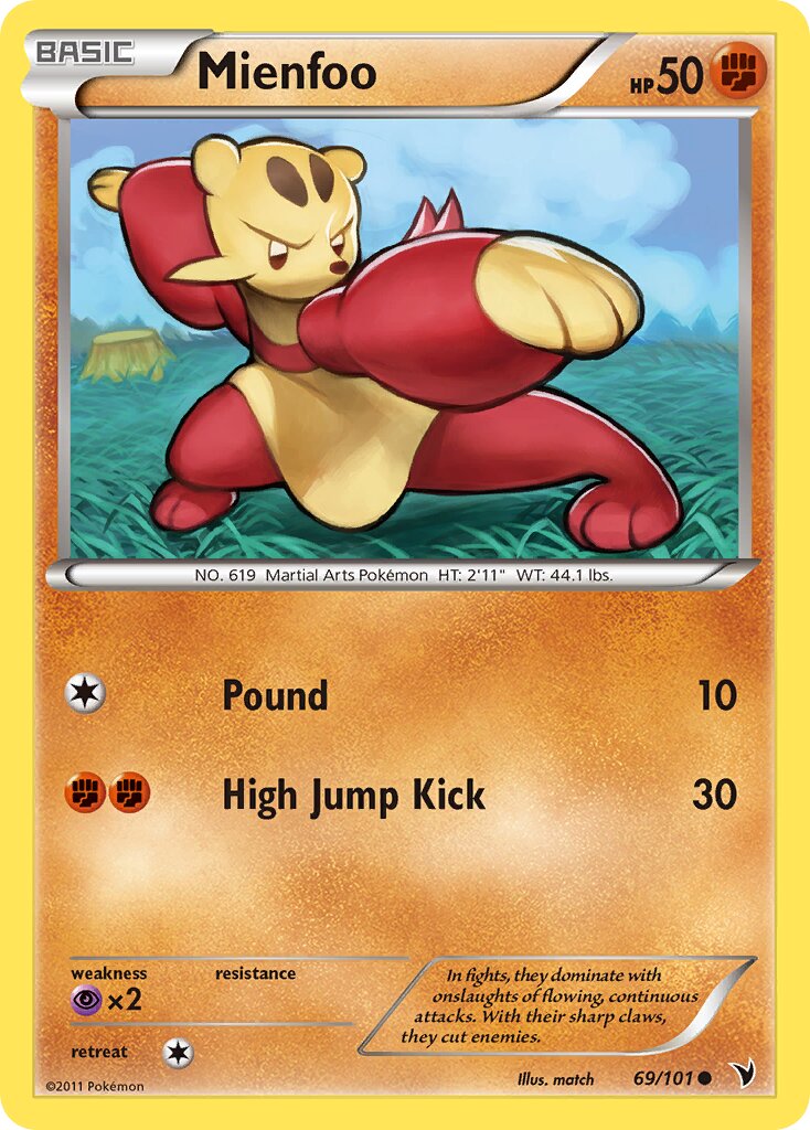 Mienfoo 069/102 — Noble Victories (English Pokémon TCG card)