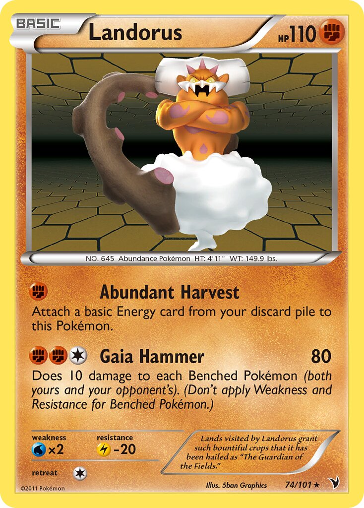 Landorus 074/102 — Noble Victories (English Pokémon TCG card)