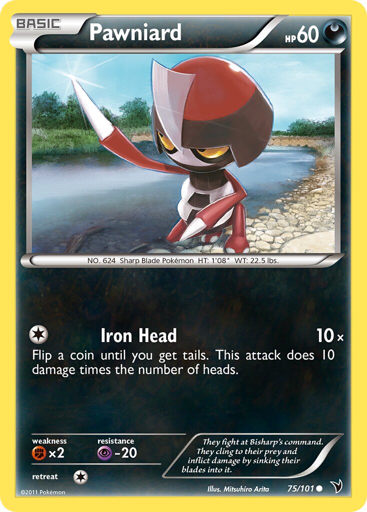 Pawniard 075/102 — Noble Victories (English Pokémon TCG card)
