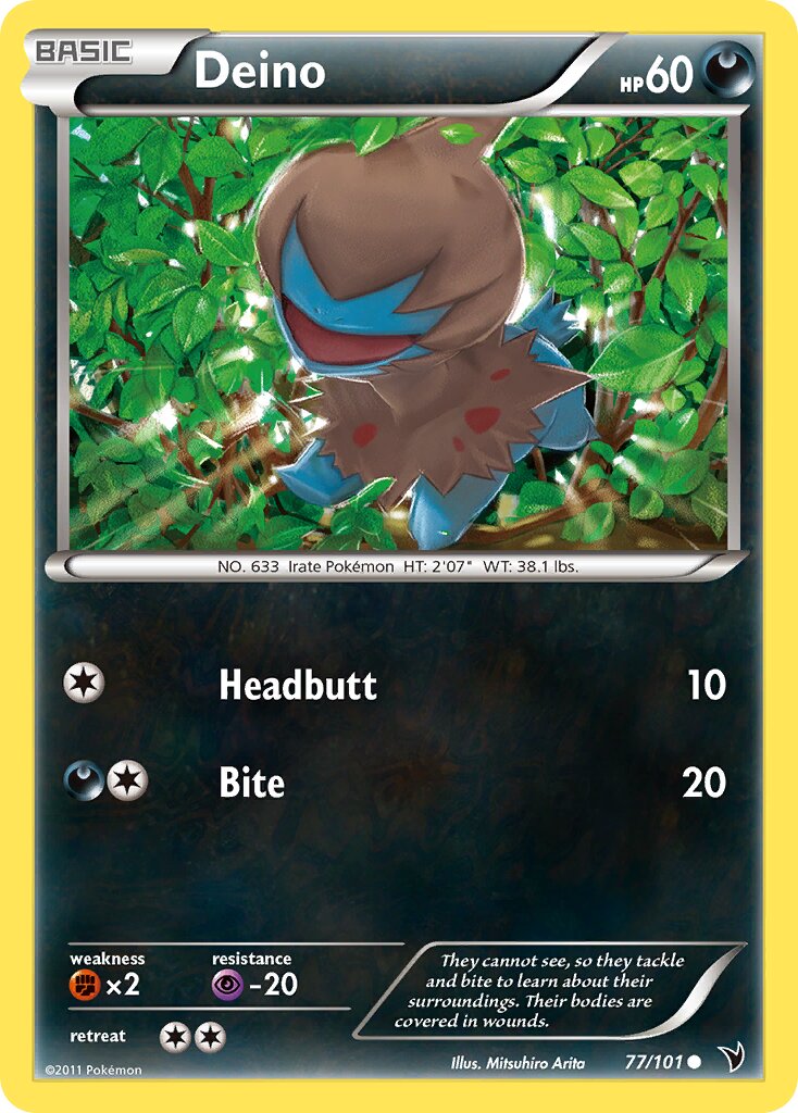 Deino 077/102 — Noble Victories (English Pokémon TCG card)