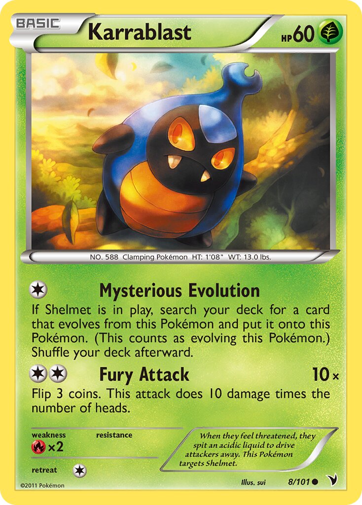 Karrablast 008/102 — Noble Victories (English Pokémon TCG card)