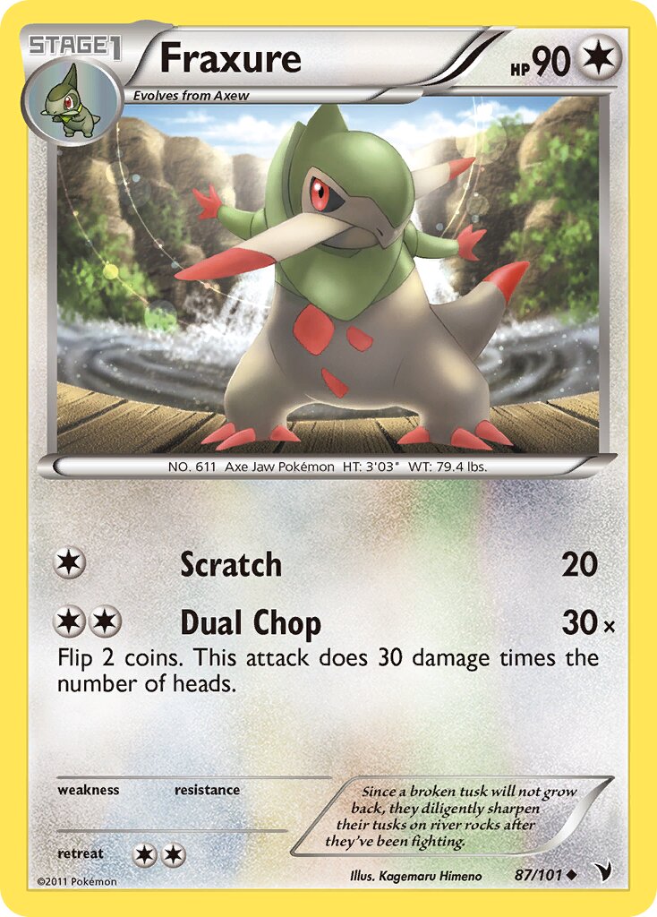 Fraxure 087/102 — Noble Victories (English Pokémon TCG card)