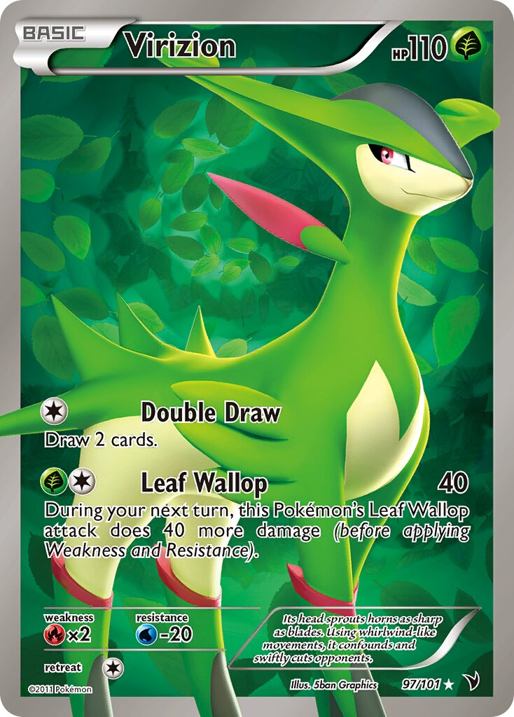 Virizion 097/102 — Noble Victories (English Pokémon TCG card)