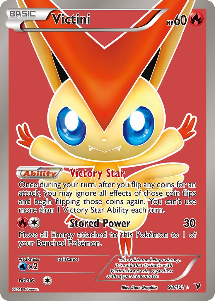 Victini 098/102 — Noble Victories (English Pokémon TCG card)