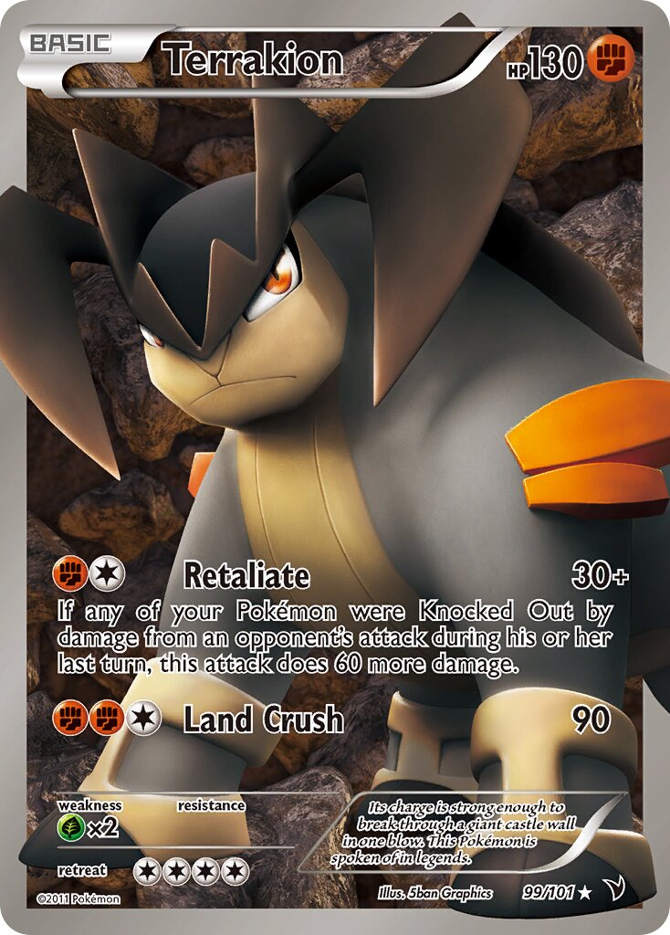 Terrakion 099/102 — Noble Victories (English Pokémon TCG card)