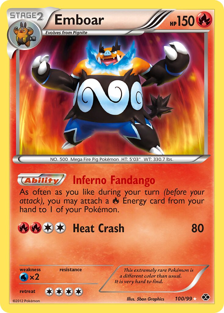 Emboar 100/103 — Next Destinies (English Pokémon TCG card)