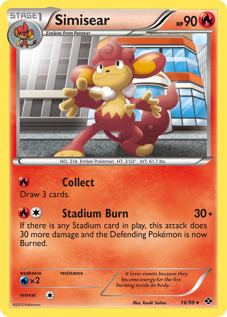 Simisear 016/103 — Next Destinies (English Pokémon TCG card)