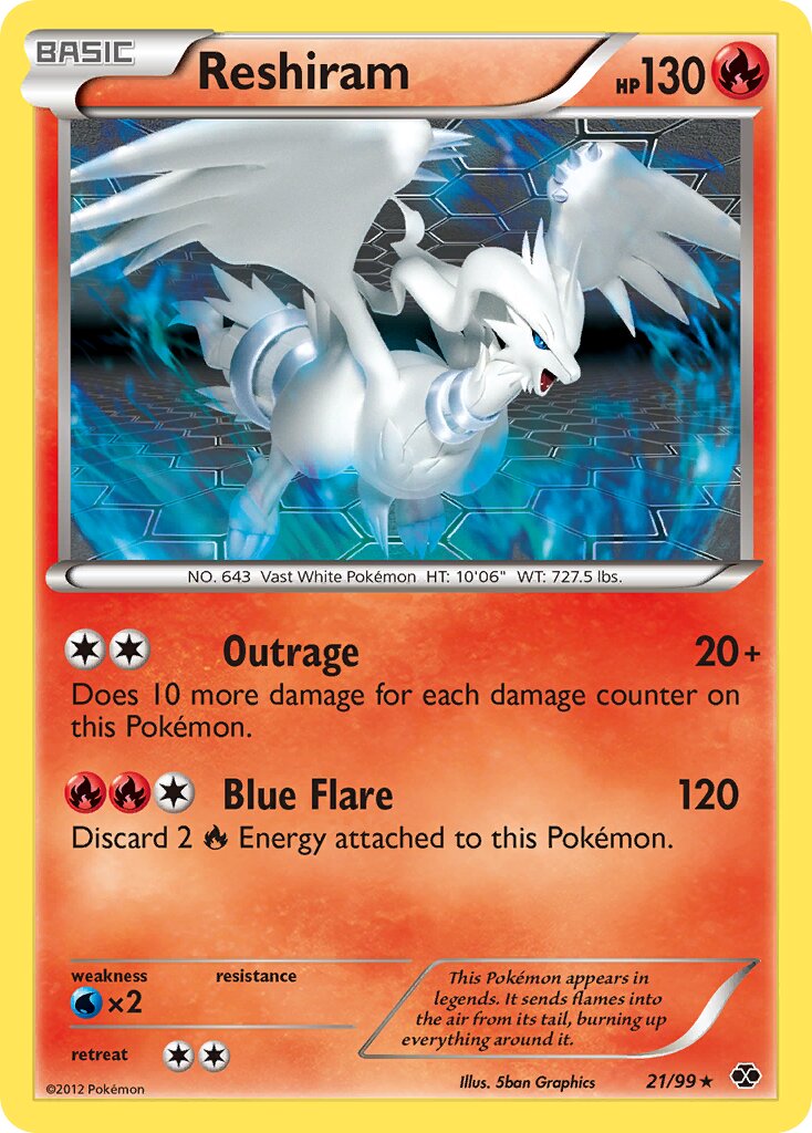 Reshiram 021/103 — Next Destinies (English Pokémon TCG card)