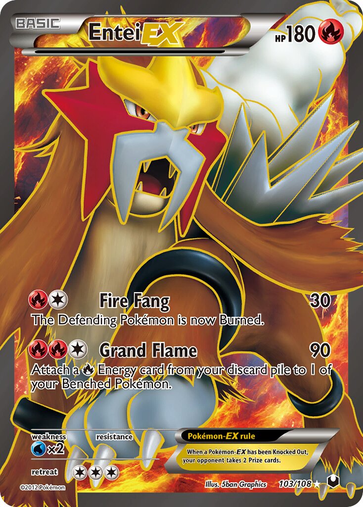 Entei-EX 103/111 — Dark Explorers (English Pokémon TCG card)