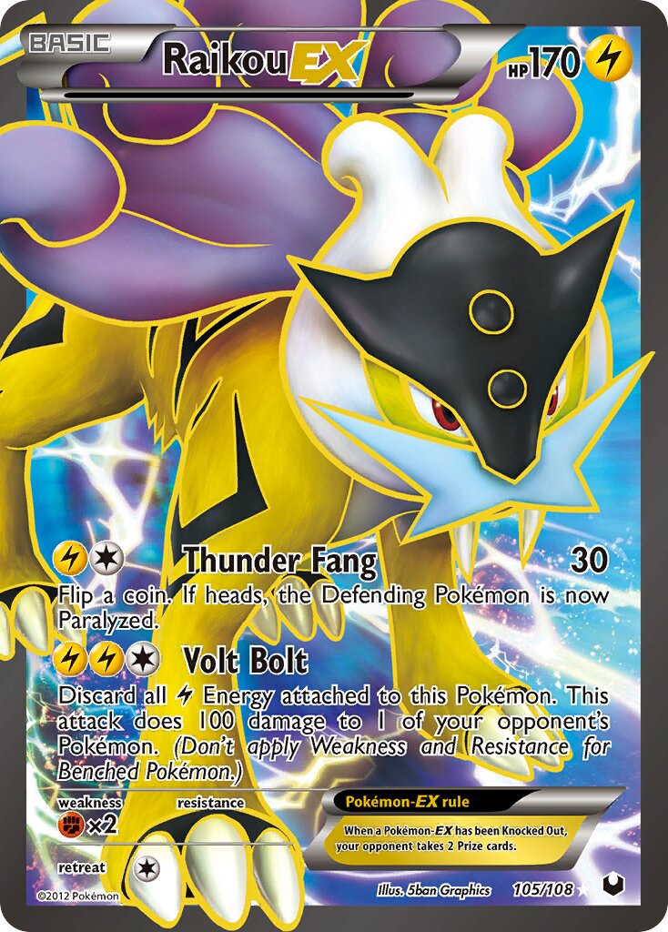 Raikou-EX 105/111 — Dark Explorers (English Pokémon TCG card)